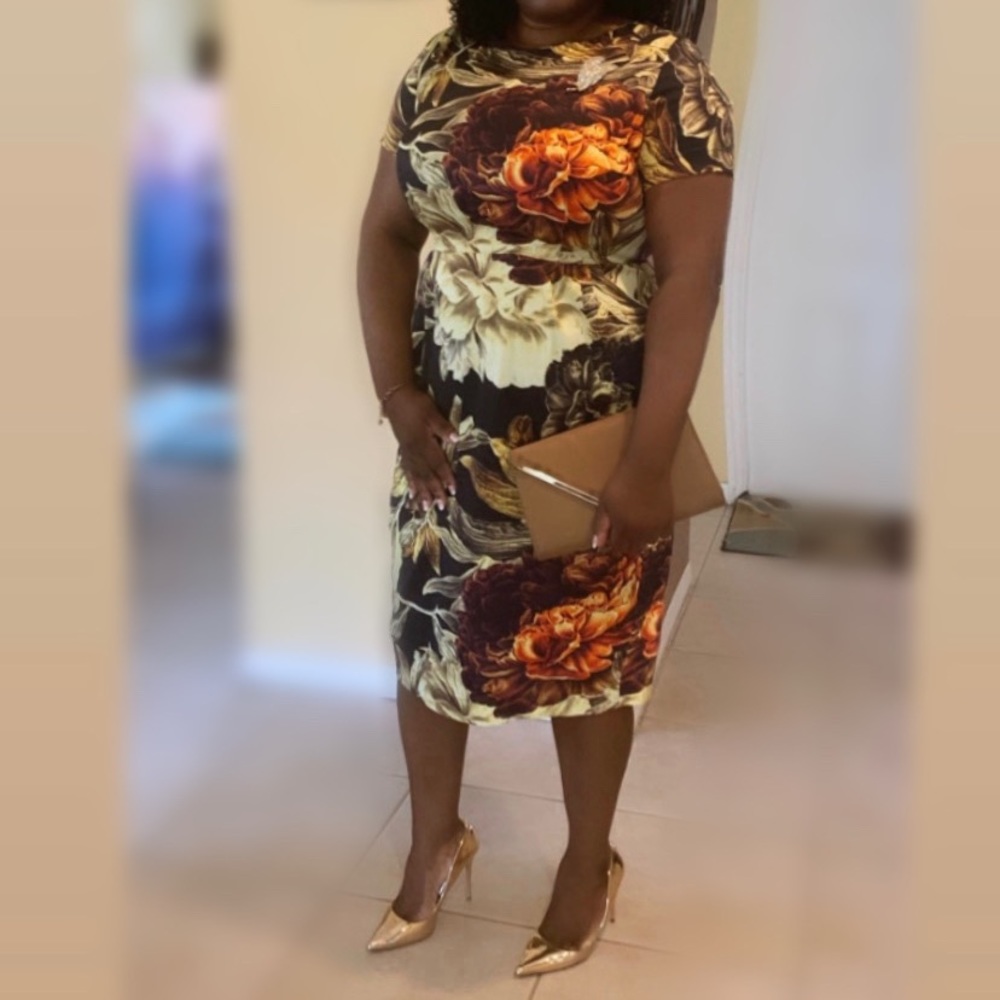 ASOS Curve Floral Wiggle Dress
